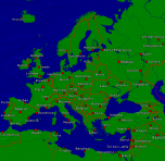 Europa (Typ 1) Städte + Grenzen 4000x3888